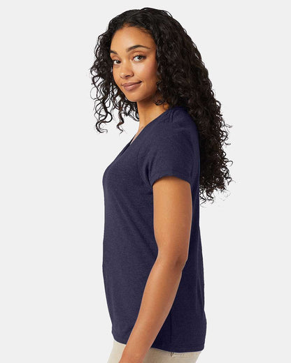 Hanes Women's Perfect-T Triblend V-Neck T-Shirt 42VT #colormdl_Navy Triblend