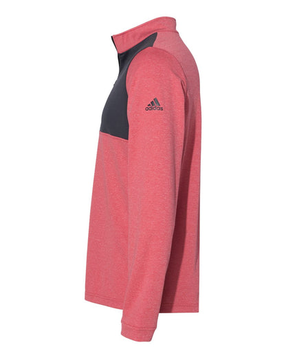 Adidas Lightweight Quarter-Zip Pullover A280 #color_Power Red Heather/ Carbon