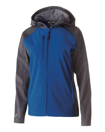 Holloway Women's Raider Soft Shell Jacket 229357 #color_Carbon Print/ Royal