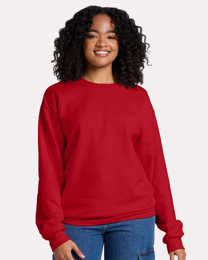 JERZEES Unisex Ultimate CVC Crewneck Sweatshirt IC48MR #colormdl_True Red