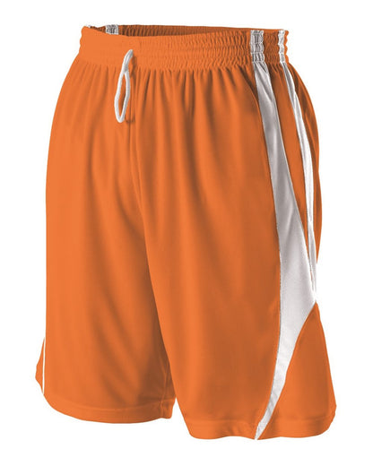 Alleson Athletic Reversible Basketball Shorts 54MMP #color_Orange/ White