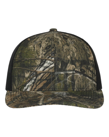 Outdoor Cap Camo Trucker Mesh Back Cap OC771C #color_Mossy Oak Country/ Black