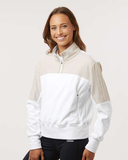 Adidas Women's Fleece Quarter-Zip Pullover A601 #colormdl_Alumina