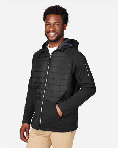 CORE365 Unisex Techno Lite Hybrid Hooded Jacket CE808 #colormdl_Black