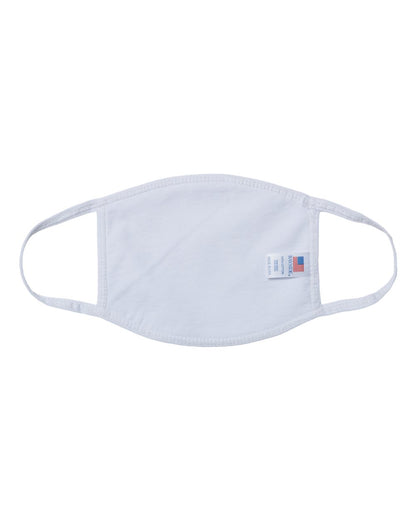Bayside USA-Made 100% Cotton Face Mask 1900 #color_White