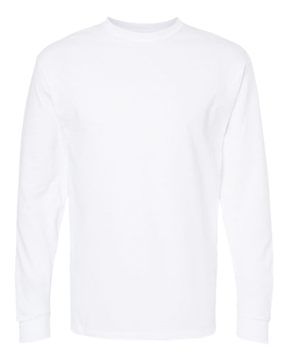 M&O Unisex Gold Soft Touch Long Sleeve T-Shirt 4820 #color_White