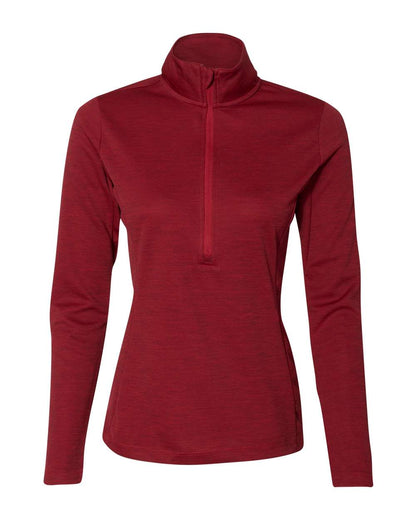Russell Athletic Women's Striated Quarter-Zip Pullover QZ7EAX #color_True Red