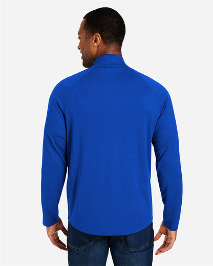 CORE365 Men's Origin Performance Pique Quarter-Zip Pullover CE418 #colormdl_True Royal/ Carbon