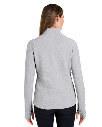 North End Women's Spirit Textured Quarter-Zip Pullover NE725W #colormdl_Platinum Heather
