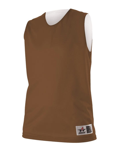 Alleson Athletic Women's Reversible Mesh Tank 560RW #color_Brown/ White