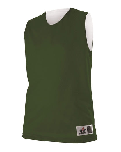 Alleson Athletic Women's Reversible Mesh Tank 560RW #color_Forest/ White