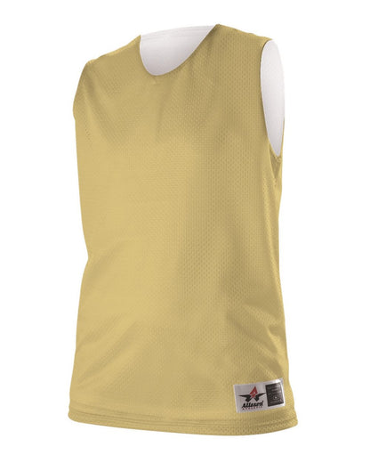 Alleson Athletic Women's Reversible Mesh Tank 560RW #color_Vegas Gold/ White