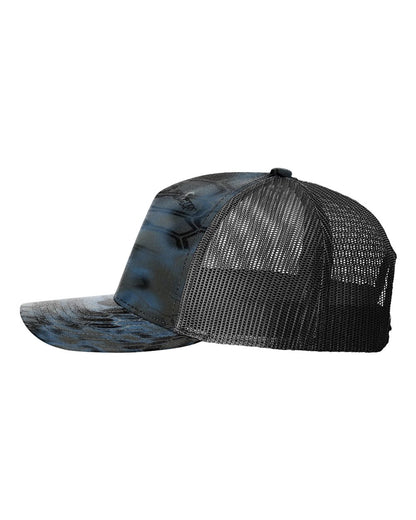Richardson Five-Panel Printed Trucker Cap 112PFP #color_Kryptek Neptune/ Black