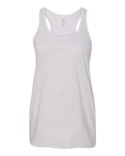 BELLA + CANVAS Women's Flowy Racerback Tank 8800 #color_White Slub