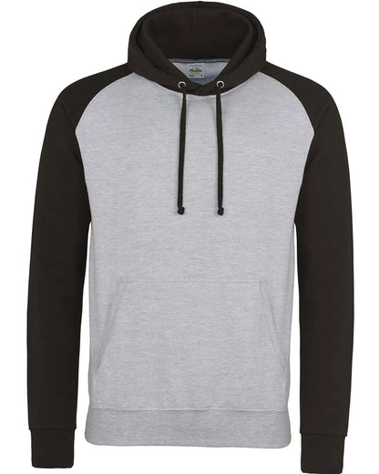 AWDis Unisex Baseball Hooded Sweatshirt JHA009 #color_Heather Grey