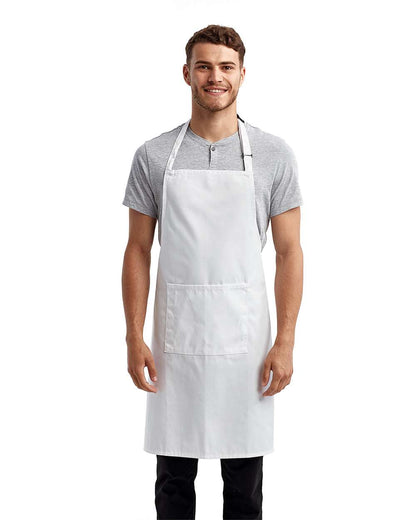 Artisan Collection by Reprime Recycled Pocket Bib Apron RP154 #colormdl_White