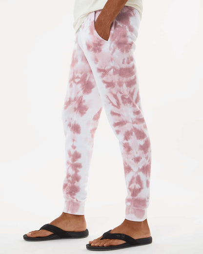 J. America Unisex Tie-Dyed Fleece Joggers 8884 #colormdl_Dusty Rose Tie Dye