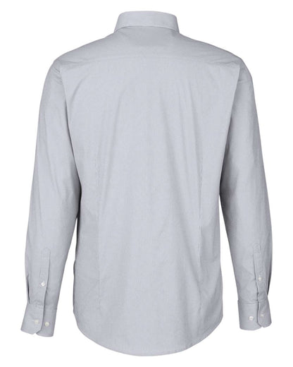 Devon & Jones Men's CrownLux Performance® Microstripe Dress Shirt DG537 #color_Graphite/ White