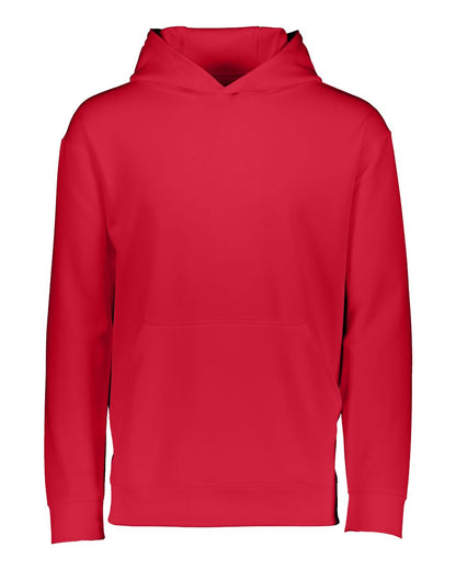 Augusta Sportswear Youth Wicking Fleece Hooded Sweatshirt 5506 #color_Red