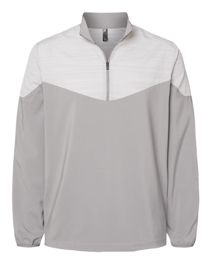 Adidas Heather Chevron Quarter-Zip Windshirt A546 #color_Grey Three/ Grey Three Heather