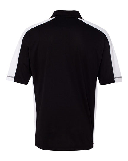 Sierra Pacific Men's Colorblocked Moisture Free Mesh Polo 0465 #color_Black/ White