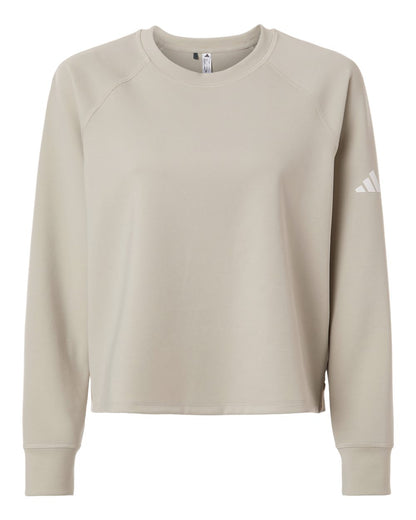 Adidas Women's Beyond Side-Snap Crewneck Sweatshirt A1014 #color_Wonder Alumina