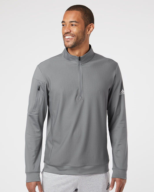 Adidas Men's Textured Quarter-Zip Pullover A295