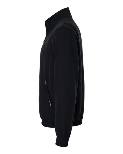 Jaanuu Men's Wolfe Everyday Full-Zip 6-Pocket Scrub Jacket M60001 #color_Black