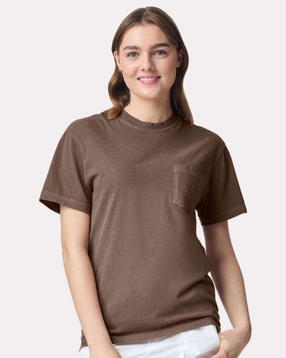 Comfort Colors Unisex Garment-Dyed Heavyweight Pocket T-Shirt 6030 #colormdl_Espresso