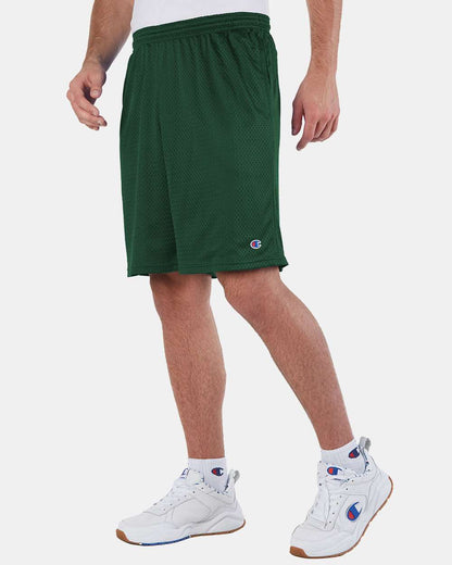 Champion Unisex Polyester Mesh 9" Shorts with Pockets S162 #colormdl_Athletic Dark Green