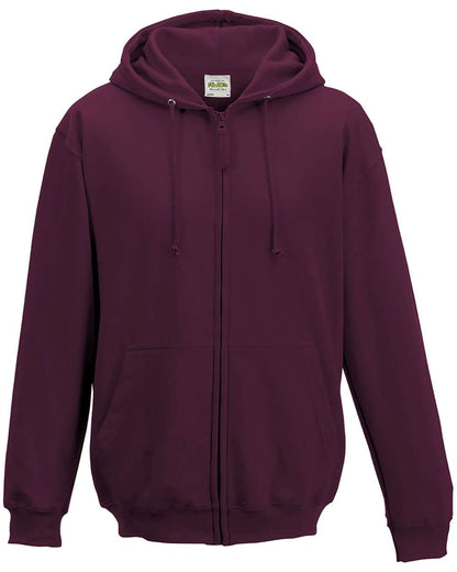 AWDis Unisex Midweight College Full-Zip Hooded Sweatshirt JHA050 #color_Burgundy