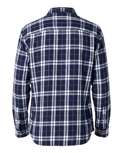 Boxercraft Men's Flannel Button Down Shirt BU7401 #color_Navy/ Silver Plaid