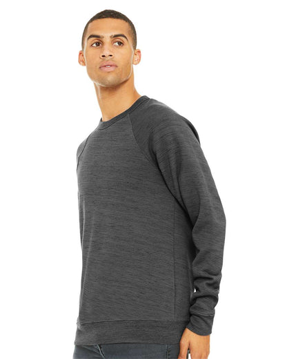 BELLA + CANVAS Sponge Fleece Raglan Crewneck Sweatshirt 3901 #colormdl_Dark Grey Marble