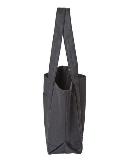 Liberty Bags Windward Large Cotton Canvas Classic Resort Tote 8871 #color_Black/ Black
