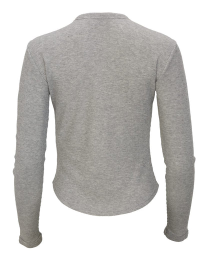 Boxercraft Women's Waffle Knit Baby Long Sleeve T-Shirt BW3103 #color_Oxford Heather