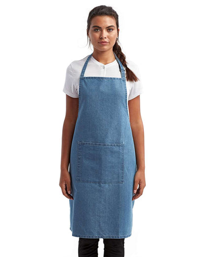 Artisan Collection by Reprime Recycled Pocket Bib Apron RP154 #colormdl_Denim Blue