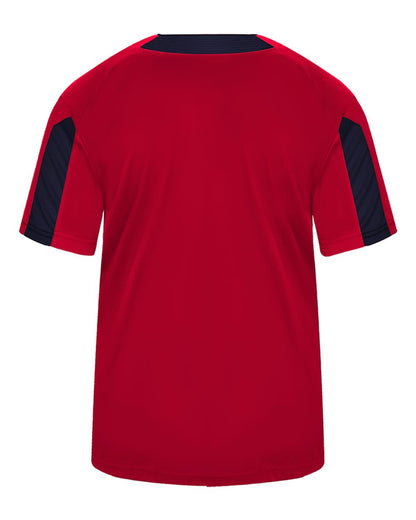 Alleson Athletic Men's Striker Placket 7976 #color_Red/ Navy