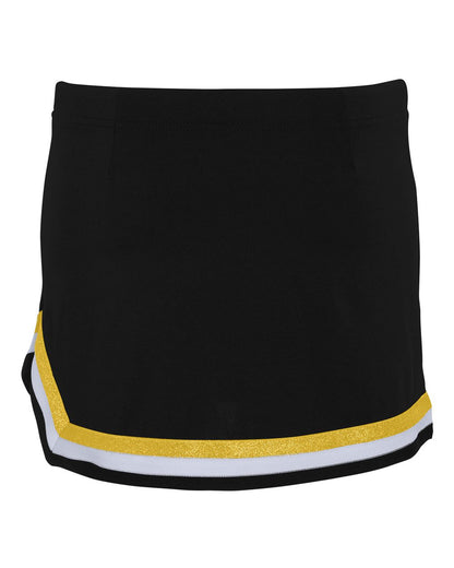 Augusta Sportswear Girls' Pike Skirt 9146 #color_Black/ White/ Metallic Gold