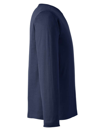 Harriton Unisex Charge Snag and Soil Protect Long Sleeve T-Shirt M118L #color_Dark Navy
