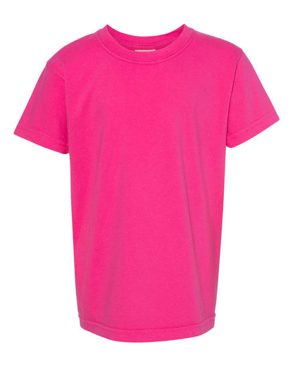 Comfort Colors Garment-Dyed Youth Heavyweight T-Shirt 9018 #color_Heliconia