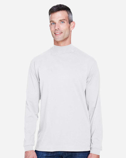 Devon & Jones Unisex Sueded Jersey Mock Neck T-Shirt D420 #colormdl_White
