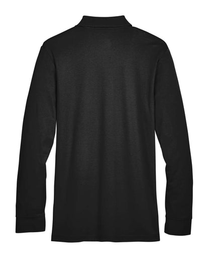 Devon & Jones Men's CrownLux Performance® Plaited Long Sleeve Polo DG20L #color_Black