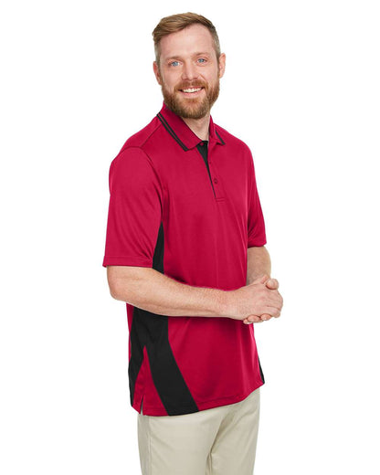 Harriton Men's Flash Snag Protection Plus IL Colorblock Polo M386 #colormdl_Red/ Black