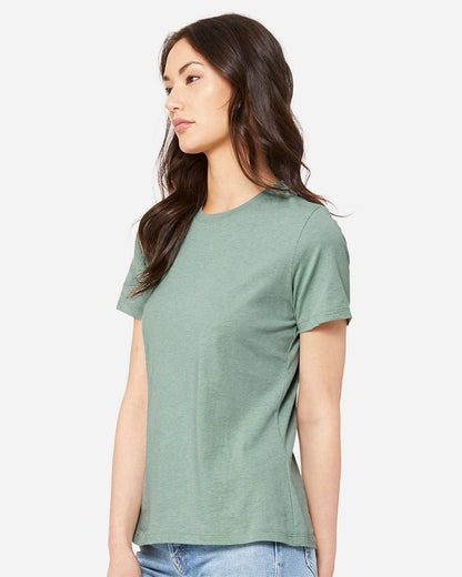 BELLA + CANVAS Women’s Relaxed Fit Heather CVC Tee 6400CVC #colormdl_Heather Prism Dusty Blue