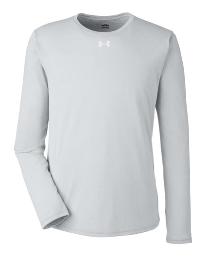 Under Armour Men's Team Tech™ Long Sleeve T-Shirt 1376843 #color_Mod Grey Light Heather/ White