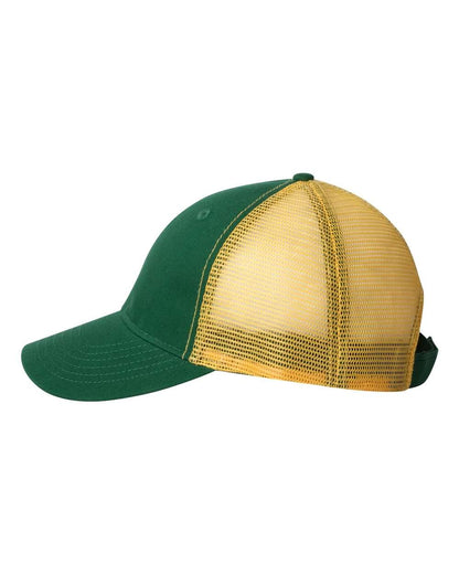 Valucap Bio-Washed Trucker Cap AH80 #color_Dark Green/ Gold
