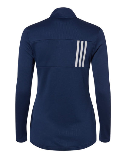 Adidas Women's 3-Stripes Double Knit Full-Zip A483 #color_Team Navy Blue/ Grey Two