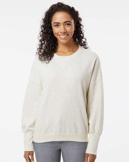 MV Sport Women's Sueded Fleece Crewneck Sweatshirt W22712 #colormdl_Oatmeal