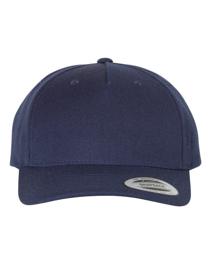 YP Classics Premium Five-Panel Curved Bill Snapback Cap 5789M #color_Navy