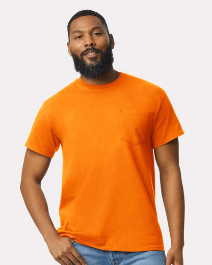 Gildan Unisex Ultra Cotton® Pocket T-Shirt 2300 #colormdl_Safety Orange